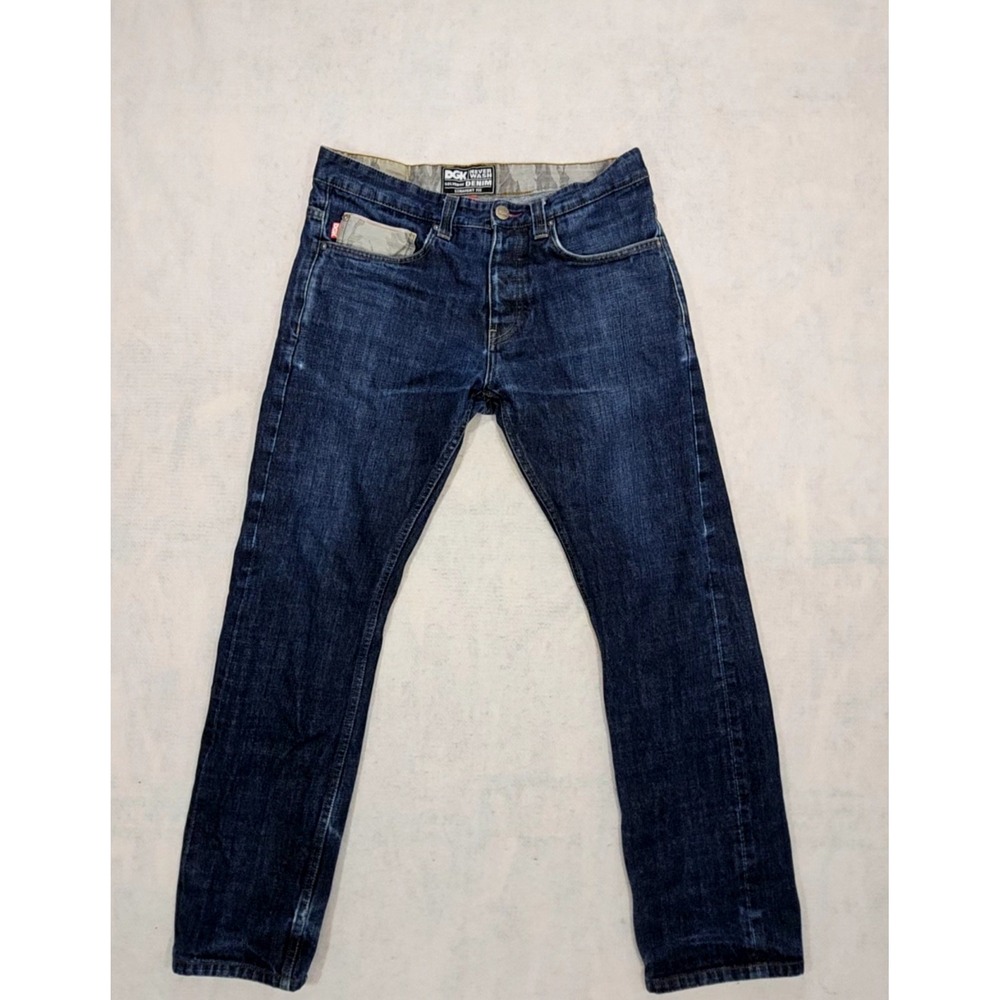 DGK Jeans Mens 32 X 30 Straight Fit Never Wash Selvedge Camo ‎ indigo Y2K Vtg